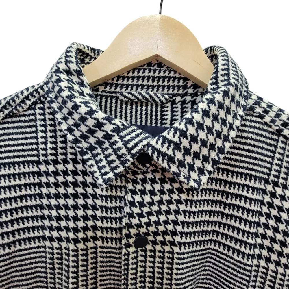 NWT Ben Sherman Glen Plaid Cotton Shirt Jacket Navy Cream Preppy British Men’s L - Picture 9 of 17